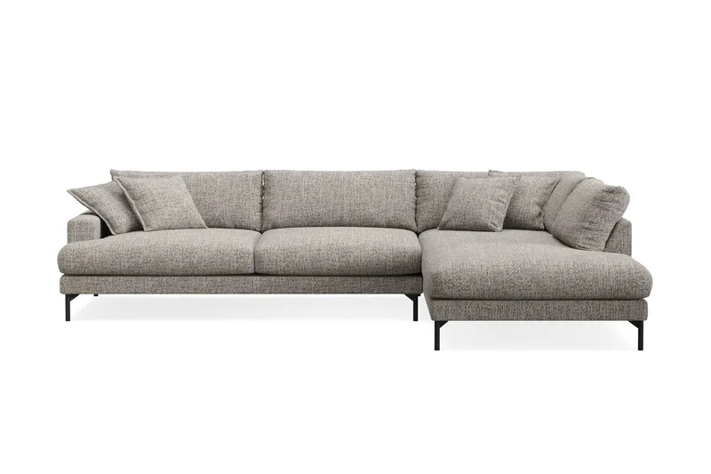 Menard Premium 5-sits Högervänd L-formad Djup Schäslongsoffa i Chenille - Grå - Products - Möbler - Soffa - Divansoffa & schäslongsoffa
