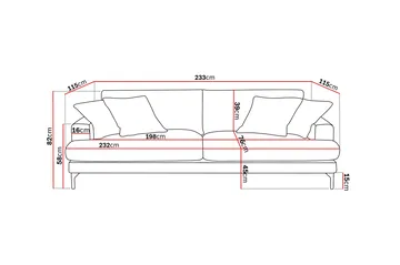 Menard Premium 4-sits Djup Soffa i Chenille - Ljusbeige - Products - Möbler - Soffa - 4 sits soffa