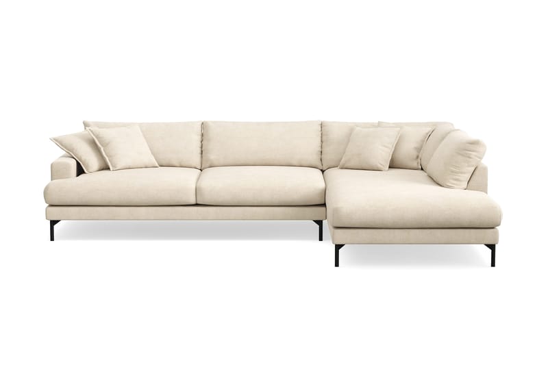 Menard Premium 5-sits Högervänd L-formad Djup Schäslongsoffa i Chenille, Beige