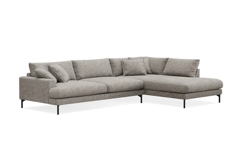 Menard Premium 5-sits Högervänd L-formad Djup Schäslongsoffa i Chenille - Grå - Products - Möbler - Soffa - Divansoffa & schäslongsoffa