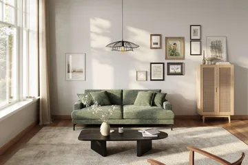 Menard Premium 4-sits Djup Soffa i Chenille - Grön - Products - Möbler - Soffa - 4 sits soffa