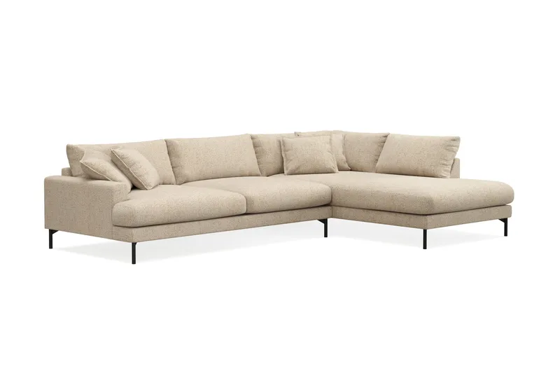 Menard Premium 5-sits Högervänd L-formad Djup Schäslongsoffa i Chenille - Beige - Products - Möbler - Soffa - Divansoffa & schäslongsoffa