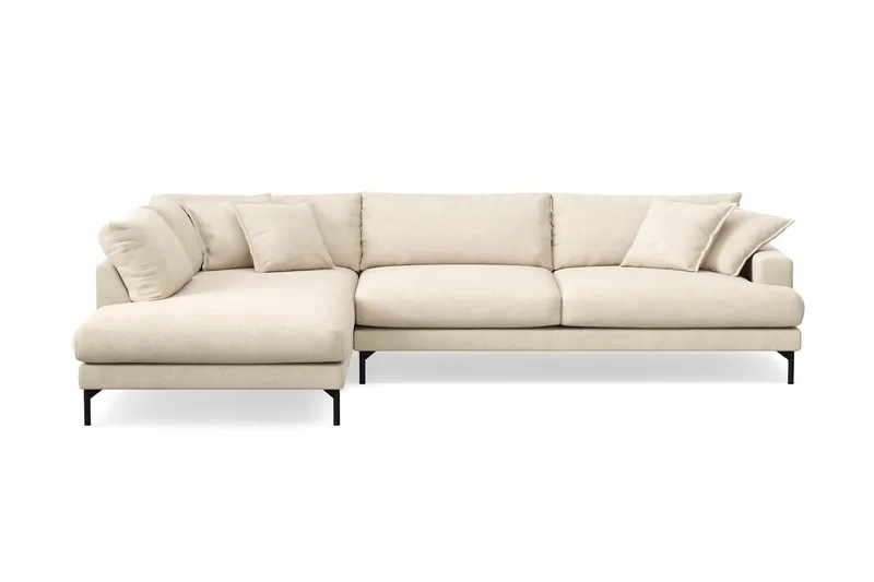 Menard Premium 5-sits Vänstervänd L-formad Djup Schäslongsoffa i Chenille, Beige