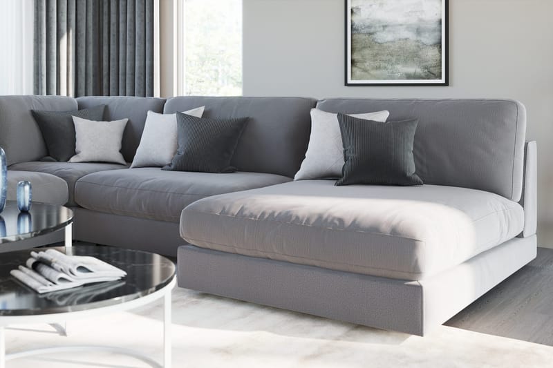 Arken 1-sits Mittmodul i Sammet 70 cm bred - Ljusgrå - Products - Möbler - Soffa - Modulsoffa - Mittmodul