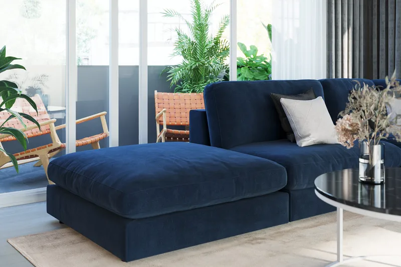 Arken 1-sits Mittmodul i Sammet 90 cm bred - Blå - Products - Möbler - Soffa - Modulsoffa - Mittmodul
