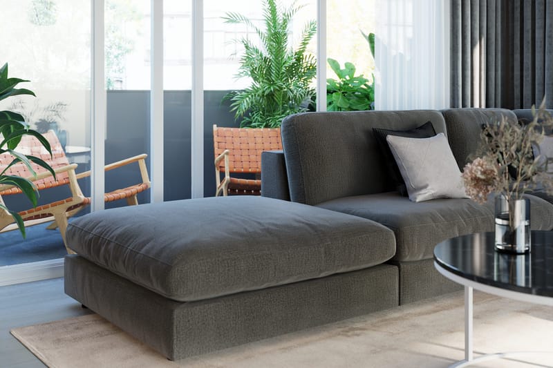 Arken 1-sits Mittmodul i Sammet 90 cm bred - Mörkgrå - Products - Möbler - Soffa - Modulsoffa - Mittmodul