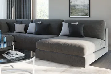 Arken 1-sits Mittmodul i Sammet 90 cm bred - Mörkgrå - Products - Möbler - Soffa - Modulsoffa - Mittmodul