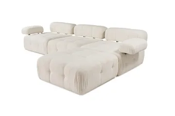 Belgin Bubblig Divansoffa 3-sits 315 cm med utfällbara armstöd och ryggstöd - Ljus / Beige - Products - Möbler - Soffa - Modulsoffa - Komplett modulsoffa