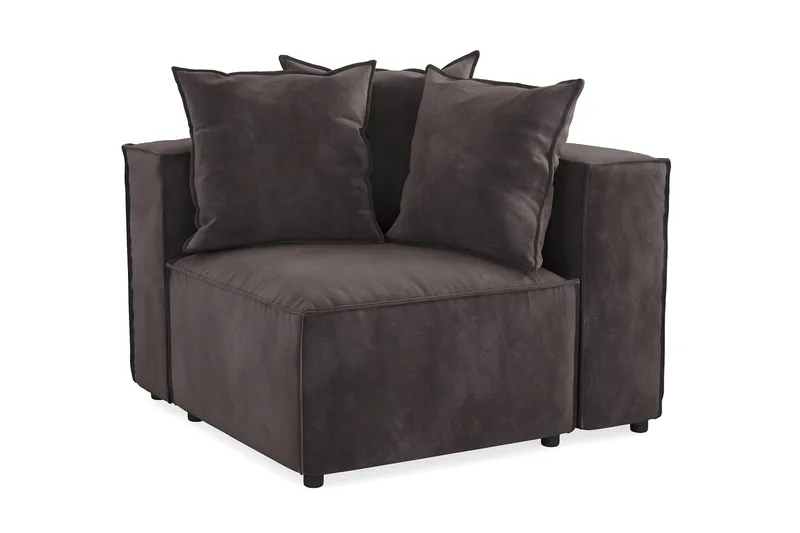 Cubo 1-sits Högermodul i Sammet 108 cm bred - Mörkgrå - Products - Möbler - Soffa - Modulsoffa - Övriga moduler till modulsoffa