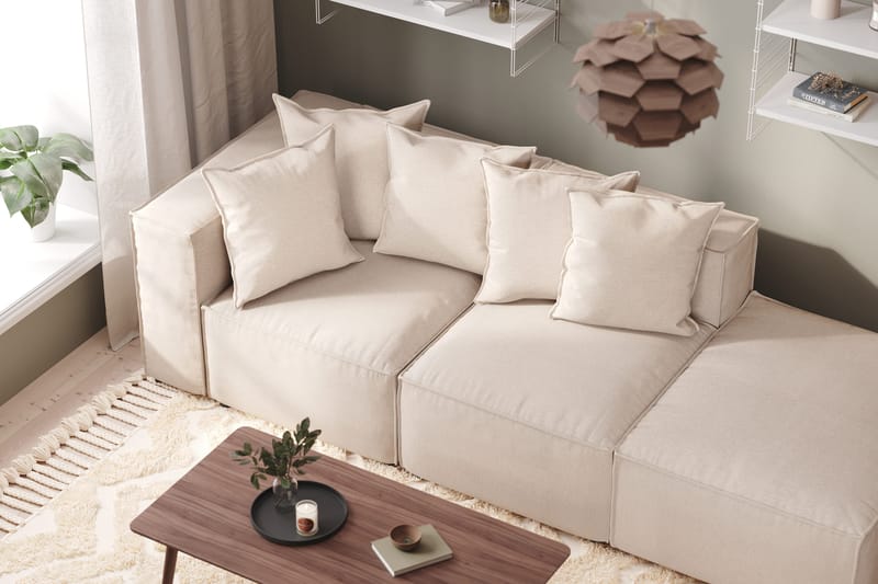 Cubo 1-sits Vänstermodul i Tyg 108 cm bred - Beige - Products - Möbler - Soffa - Modulsoffa - Övriga moduler till modulsoffa