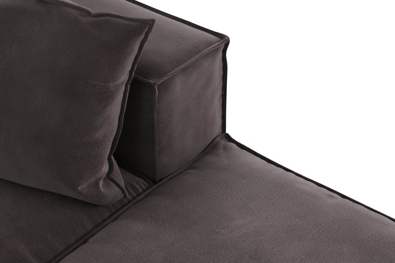Cubo 3-sits Djup Modulsoffa + Fotpall i Sammet - Mörkgrå - Products - Möbler - Soffa - Modulsoffa - Komplett modulsoffa