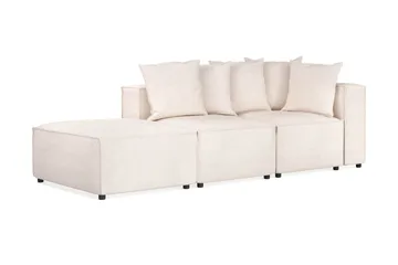Cubo 3-sits Djup Modulsoffa + Fotpall i Tyg - Beige - Products - Möbler - Soffa - Modulsoffa - Komplett modulsoffa