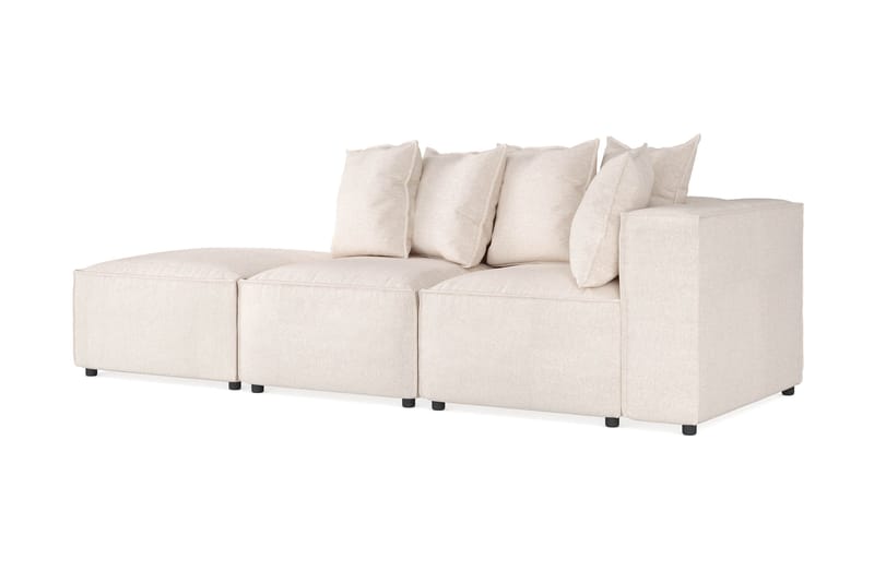 Cubo 3-sits Djup Modulsoffa + Fotpall i Tyg - Beige - Products - Möbler - Soffa - Modulsoffa - Komplett modulsoffa