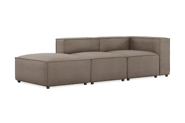 Cubo 3-sits Djup Modulsoffa + Fotpall i Tyg - Grå - Products - Möbler - Soffa - Modulsoffa - Komplett modulsoffa