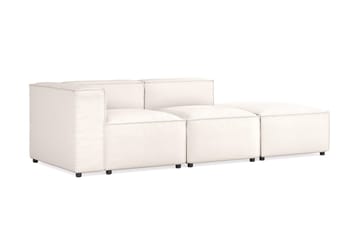 Cubo 3-sits Djup Modulsoffa + Fotpall i Tyg - Vit - Products - Möbler - Soffa - Modulsoffa - Komplett modulsoffa
