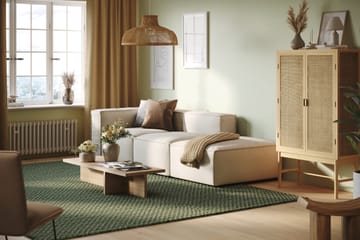 Cubo 3-sits Djup Modulsoffa + Fotpall i Tyg - Vit - Products - Möbler - Soffa - Modulsoffa - Komplett modulsoffa