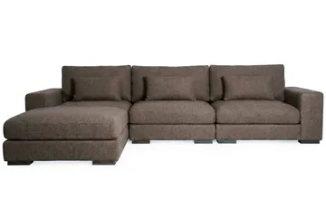 Dubai Extra djup 4-sits Modulsoffa med divan höger i tyg vändbar Extra Djup - Beige - Products - Möbler - Soffa - Modulsoffa - Komplett modulsoffa