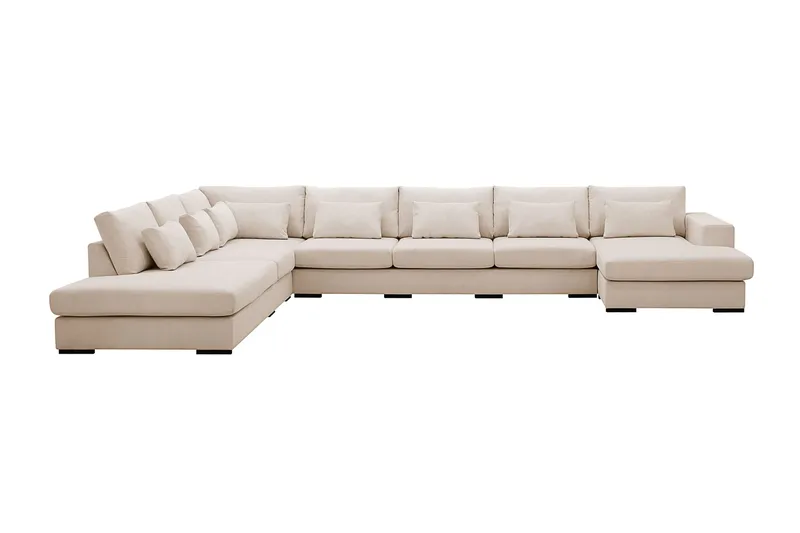Grande Stor 7-sits U-Soffa med Divan Höger - Beige Manchester - Products - Möbler - Soffa - Modulsoffa - Komplett modulsoffa