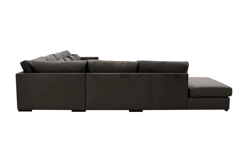 Grande Stor 7-sits U-Soffa med Divan Höger - Mörkgrå Sammet - Products - Möbler - Soffa - Modulsoffa - Komplett modulsoffa