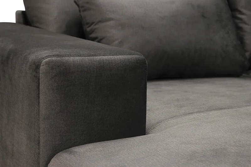 Grande Stor 7-sits U-Soffa med Divan Vänster - Mörkgrå Sammet - Products - Möbler - Soffa - Modulsoffa - Komplett modulsoffa