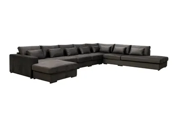 Grande Stor 7-sits U-Soffa med Divan Vänster - Mörkgrå Sammet - Products - Möbler - Soffa - Modulsoffa - Komplett modulsoffa