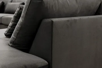 Grande Stor 7-sits U-Soffa med Divan Vänster - Mörkgrå Sammet - Products - Möbler - Soffa - Modulsoffa - Komplett modulsoffa