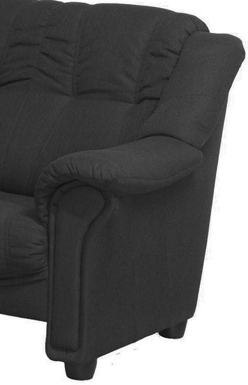 Hörnsoffa 5-sits svart tyg - Rom, Svart