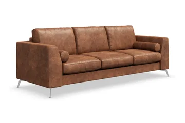Ocean Lyx 3-sits Soffa i Konstläder - Brun - Products - Möbler - Soffa - 3 sits soffa