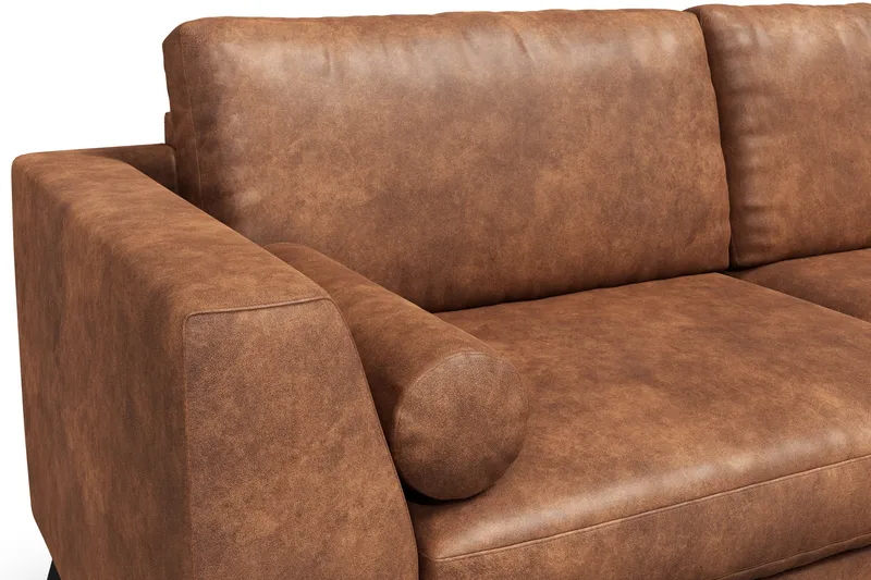 Ocean Lyx 3-sits Soffa i Konstläder - Brun - Products - Möbler - Soffa - 2 sits soffa
