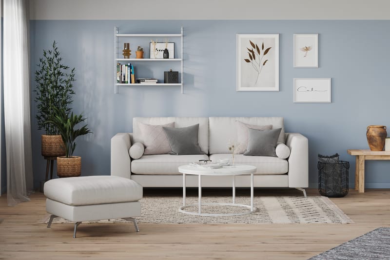 Ocean Lyx 3-sits Tygsoffa - Ljusgrå - Products - Möbler - Soffa - 3 sits soffa