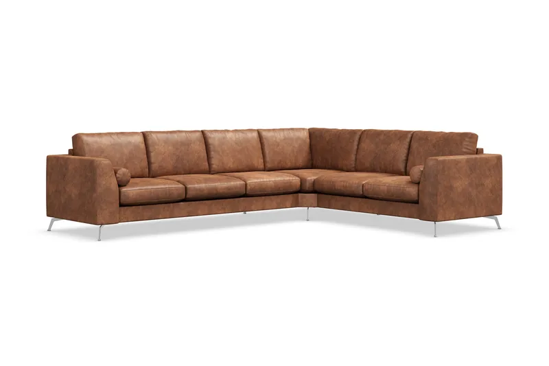 Ocean Lyx 5-sits Vändbar L-formad Hörnsoffa i Konstläder - Brun - Products - Möbler - Soffa - Hörnsoffa