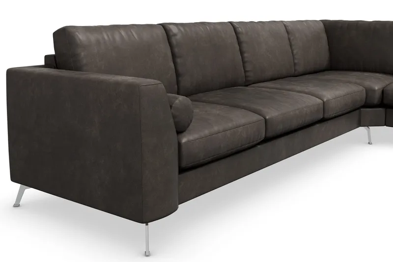 Ocean Lyx 5-sits Vändbar L-formad Hörnsoffa i Konstläder - Mörkgrå - Products - Möbler - Soffa - Hörnsoffa