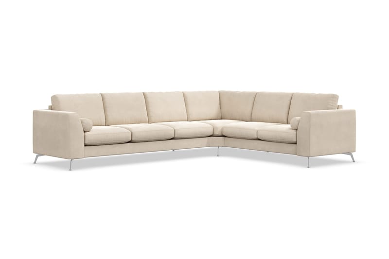 Ocean Lyx 5-sits Vändbar L-formad Hörnsoffa i Sammet - Beige - Products - Möbler - Soffa - Hörnsoffa