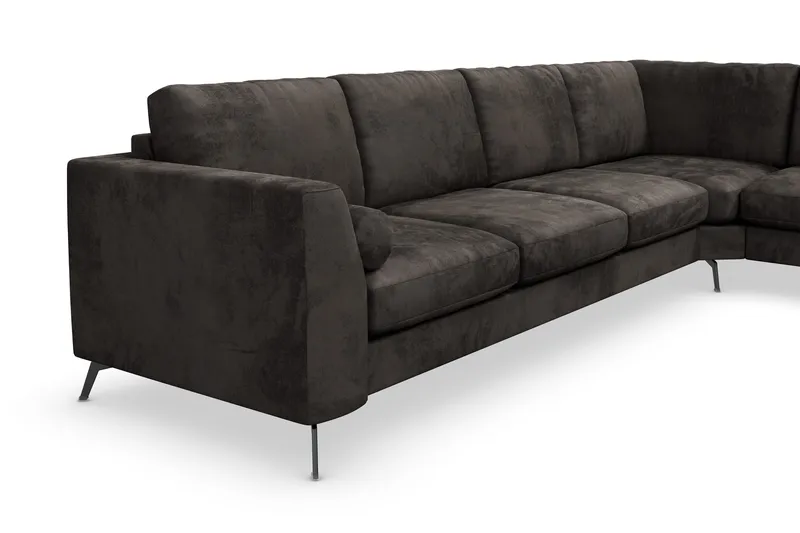 Ocean Lyx 5-sits Vändbar L-formad Hörnsoffa i Sammet - Mörkgrå - Products - Möbler - Soffa - Hörnsoffa