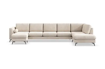 Ocean Lyx 6-sits Högervänd U-formad Soffa med Divan och Schäslong + Fotpall i Manchester
