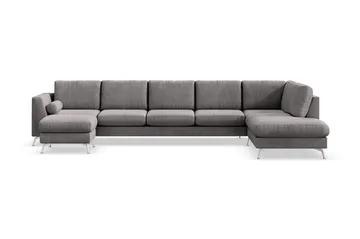 Ocean Lyx 6-sits Högervänd U-formad Soffa med Divan och Schäslong + Fotpall i Manchester