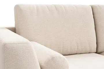 Ocean Lyx 6-sits Högervänd U-formad Soffa med Divan och Schäslong + Fotpall i Tyg - Beige - Products - Möbler - Soffa - U-soffa