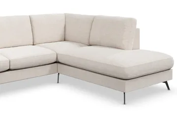 Ocean Lyx 6-sits Högervänd U-formad Soffa med Divan och Schäslong + Fotpall i Tyg - Beige - Products - Möbler - Soffa - U-soffa