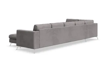 Ocean Lyx 6-sits Vänstervänd U-formad Soffa med Divan och Schäslong + Fotpall i Manchester - Mörkgrå - Products - Möbler - Soffa - U-soffa