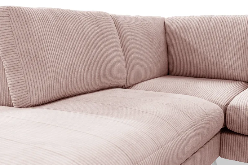 Ocean Lyx 6-sits Vänstervänd U-formad Soffa med Divan och Schäslong + Fotpall i Manchester - Rosa - Products - Möbler - Soffa - U-soffa