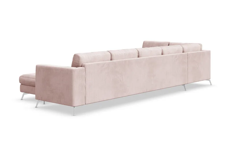 Ocean Lyx 6-sits Vänstervänd U-formad Soffa med Divan och Schäslong + Fotpall i Manchester - Rosa - Products - Möbler - Soffa - U-soffa