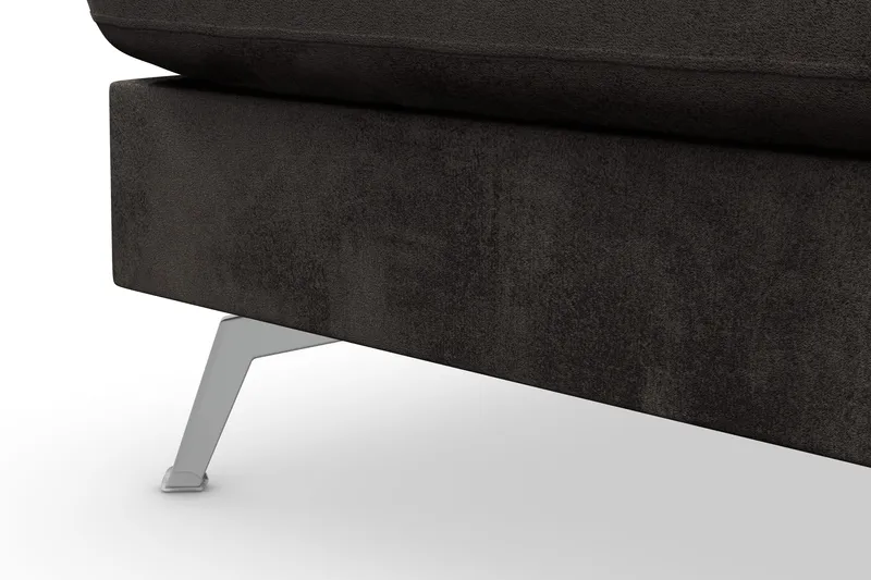Ocean Lyx 6-sits Vänstervänd U-formad Soffa med Divan och Schäslong + Fotpall i Sammet - Mörkgrå - Products - Möbler - Soffa - Divansoffa & schäslongsoffa