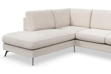 Ocean Lyx 6-sits Vänstervänd U-formad Soffa med Divan och Schäslong + Fotpall i Tyg - Beige - Products - Möbler - Soffa - Divansoffa & schäslongsoffa