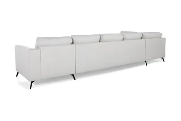 Ocean Lyx 6-sits Vänstervänd U-formad Soffa med Divan och Schäslong + Fotpall i Tyg - Ljusgrå - Products - Möbler - Soffa - U-soffa
