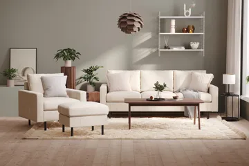 Peppe 3-sits Manchestersoffa - Beige - Products - Möbler - Soffa - 3 sits soffa