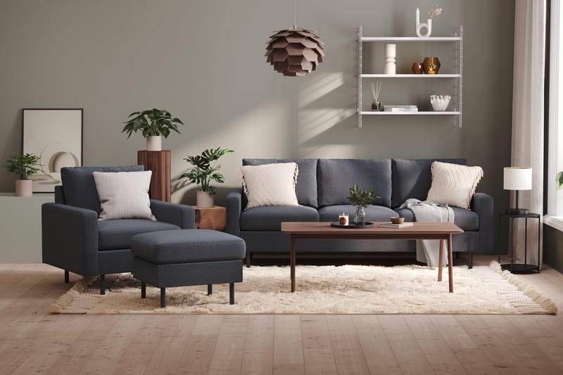 Peppe 3-sits Tygsoffa - Mörkgrå - Products - Möbler - Soffa - 3 sits soffa
