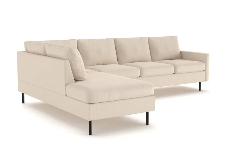 Peppe 4-sits Vänstervänd L-formad Schäslongsoffa i Manchester - Greige - Products - Möbler - Soffa - Divansoffa & schäslongsoffa
