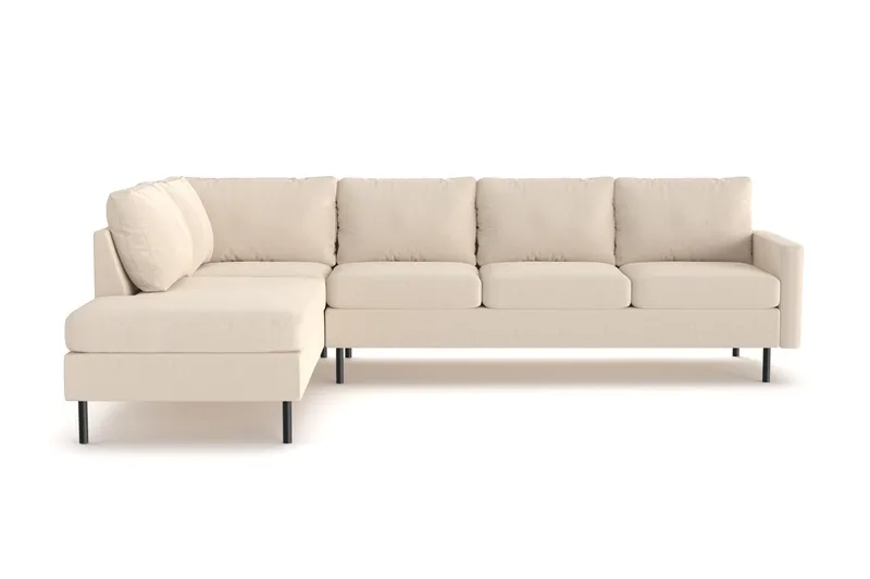 Peppe 4-sits Vänstervänd L-formad Schäslongsoffa i Manchester - Greige - Products - Möbler - Soffa - Divansoffa & schäslongsoffa