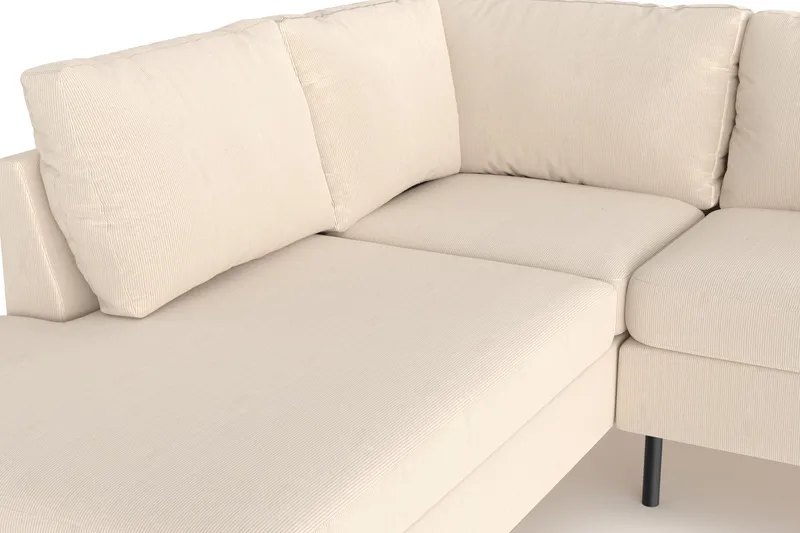 Peppe 4-sits Vänstervänd L-formad Schäslongsoffa i Manchester - Greige - Products - Möbler - Soffa - Divansoffa & schäslongsoffa