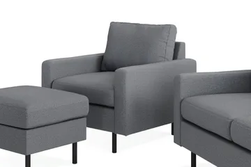 Peppe Soffgrupp 3-sits Soffa + Fåtölj + Fotpall i Tyg - Ljusgrå - Products - Möbler - Soffa - Soffgrupp